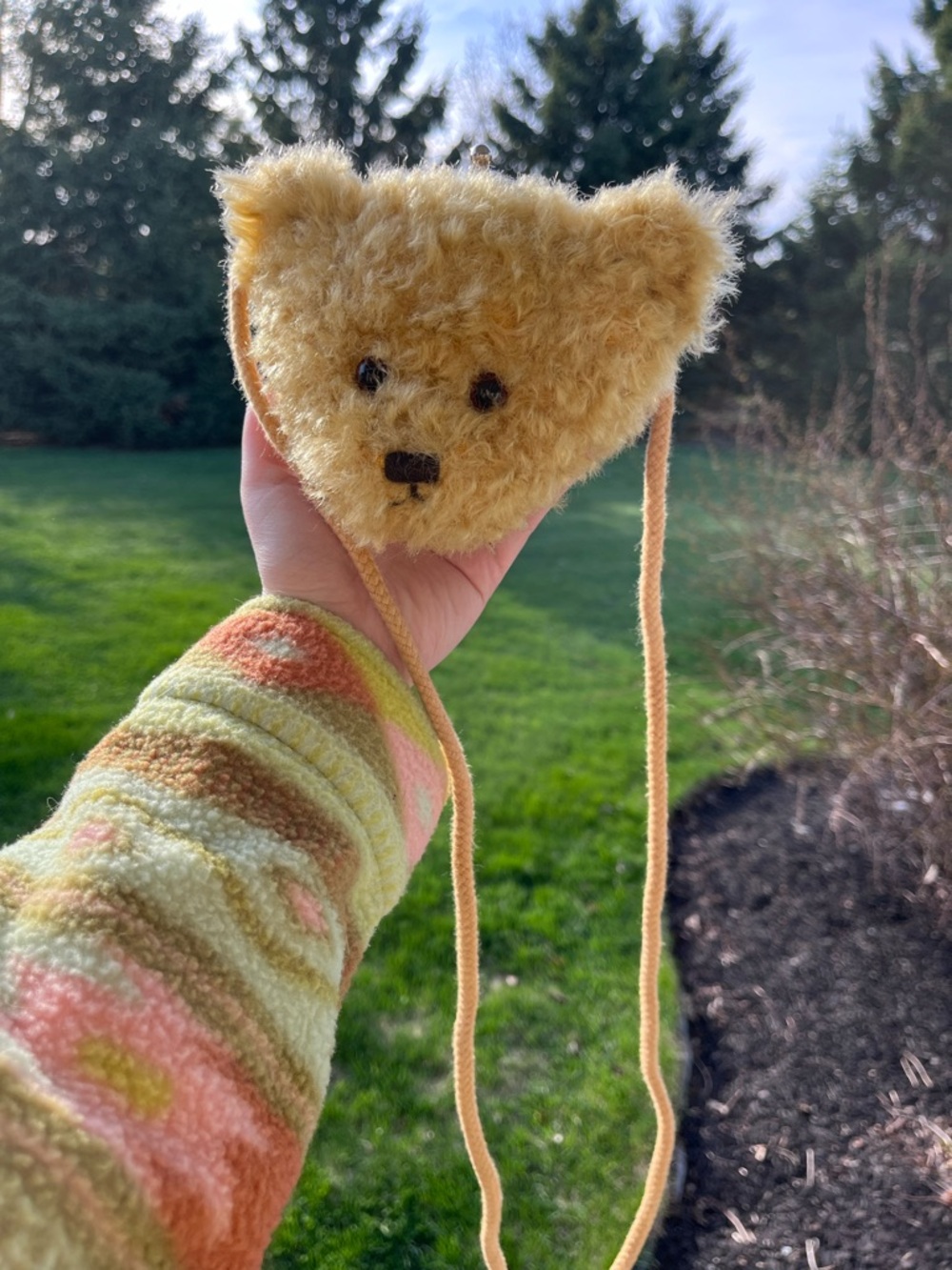 Vintage 90s Gund Teddy Bag Teddy bear plush stuffed animal crossbody purse bag - Picture 3 of 12
